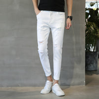 Slim fit little feet casual black long pants