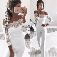 Lace stitching collar collar butterfly jumpsuit big trousers