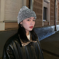 Reflective knitted wool hat