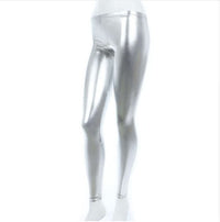 Foreign Trade Spring Fashion Metal Texture Bright Leather Leggings Was Thin Nightclub Punk Wind Nine Pants Women