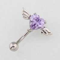 Upside-Down Heart-Shaped Wing Navel Nails