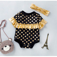 European and American children's wear new golden dot creeper