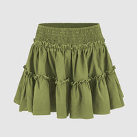 Women's High-waisted Elastic Waist Skirt With Lining