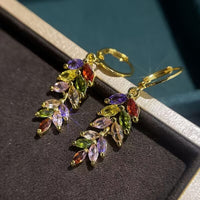 Fashionable 18K Gold Light-Luxury Zircon Earrings For Women
