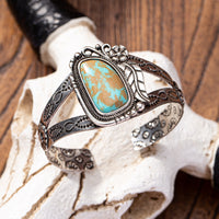 Retro Western-style Denim Turquoise Decorative Open Bracelet