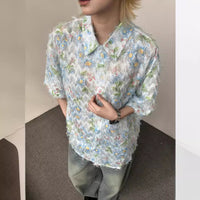 Three-dimensional Jacquard Tassel Short-sleeved Shirt Summer Design Sense
