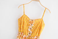 Holiday series orange flower sling jumpsuit