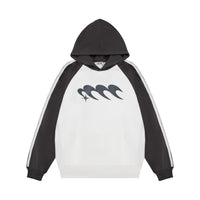 American Raglan Sleeve Color Stitching Hoodie Men