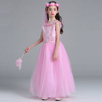 Back Hollow Children Petal Long Wedding Dress