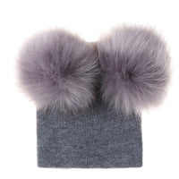 Mikkie Fur Hat Children's Two Ball Knit Hat