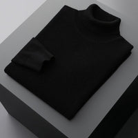 Pure Wool Sweater Men's High Collar Loose Thickened