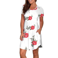 Women's Casual Crew-Neck Printed Pullover Short Sleeve