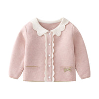 Baby Girl Cotton Knitted Cardigan And Skirt Suit