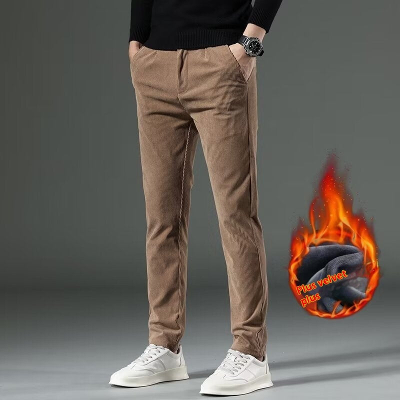 Corduroy Men's Casual Pants Straight Slim Fit