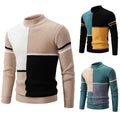 Half Turtleneck Contrast Color Pullover Knitwear Casual Top