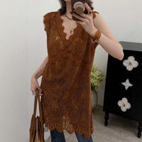 Lace Sleeveless Vest Dress Women