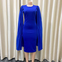 Fashion Pleated Ol Cape Plus Size Gown