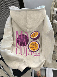 Womens Cartoon Print Loose Personalized Hoodie