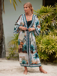 New Rayon Printed Beach Sun Protection Outerwear Cover-up Women