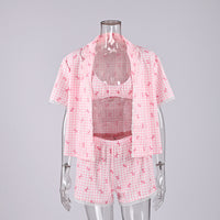Women's Pajama Three-Piece Loungewear Set