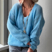 Pullover Solid Color Idle Style Loose Sweater Top