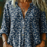 Womens Printed Long-Sleeve Shirt Top