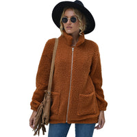 New Autumn And Winter Zipper Warm Sweater Outer Wear Women
