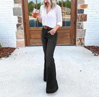 Women's Simple Flared Wide-leg Denim Trousers