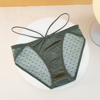 Sweet Pearl Ice Silk Lace Low Waist European And American Lace Up Underwear For Women