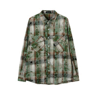Fashion Loose Plaid Long Sleeve Shirt Men
