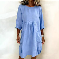Fashionable Casual Loose-fit Three-quarter Sleeve Dress