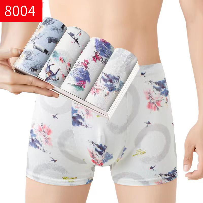 Men's Boxers Mid-waist Breathable Youth Boxer Underwear