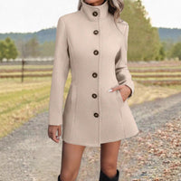 Womens Autumn Winter New Arrival Fashionable Casual Stand-Up Collar Coat
