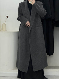 Women's Shoulder Width Loose Double-sided Wool Overcoat