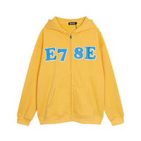 Alphanumeric Printing Plus Velvet Cardigan Sweater
