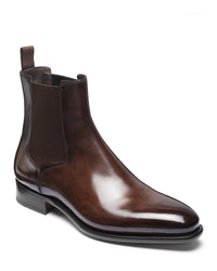 Leather Casual Classic Short Sleeve Pointed Ankle Low Heel Silver Men's Boots Ankle