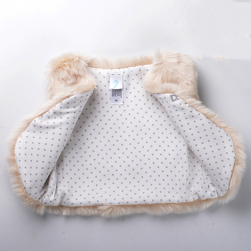 New Arrival baby Girls' Faux Fur vest baby clothing Cute Outerwear baby girl clothes children clothing warm vest