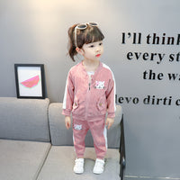 Children's Corduroy Cat Long Sleeve Sports Suit