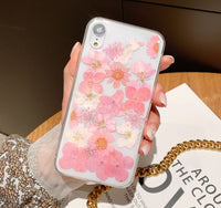 Epoxy real flower  case transparent acrylic protective cover