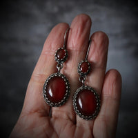 Baroque Red Female Temperamental Long Eardrops