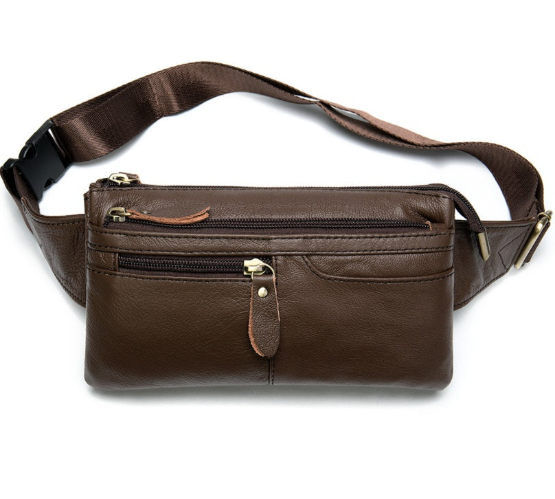 Retro Leather Men's Waist Bag Messenger Bag