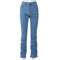 Versatile casual jeans stack pants