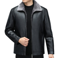 Men's Casual Loose Thick Leather Jacket