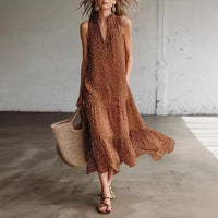 Women's Polka-Dot Sleeveless Dress