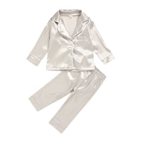 Solid Color Cotton Cardigan Long Sleeve Two Piece Suit