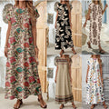 Printed Short-sleeve Crew-neck Dress Women's Clothing