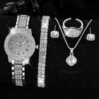 Ladies' High-end Watch With Diamond Studded Full Diamond Steel Linked List