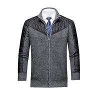 Men Thermal Knitted Business Sweater With A Stand Collar