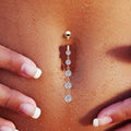 Crystal Button Ring Heart Belly Piercing