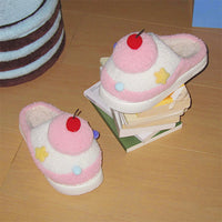 Warm Sweet Cherry Cake Lady Fluffy Shoes